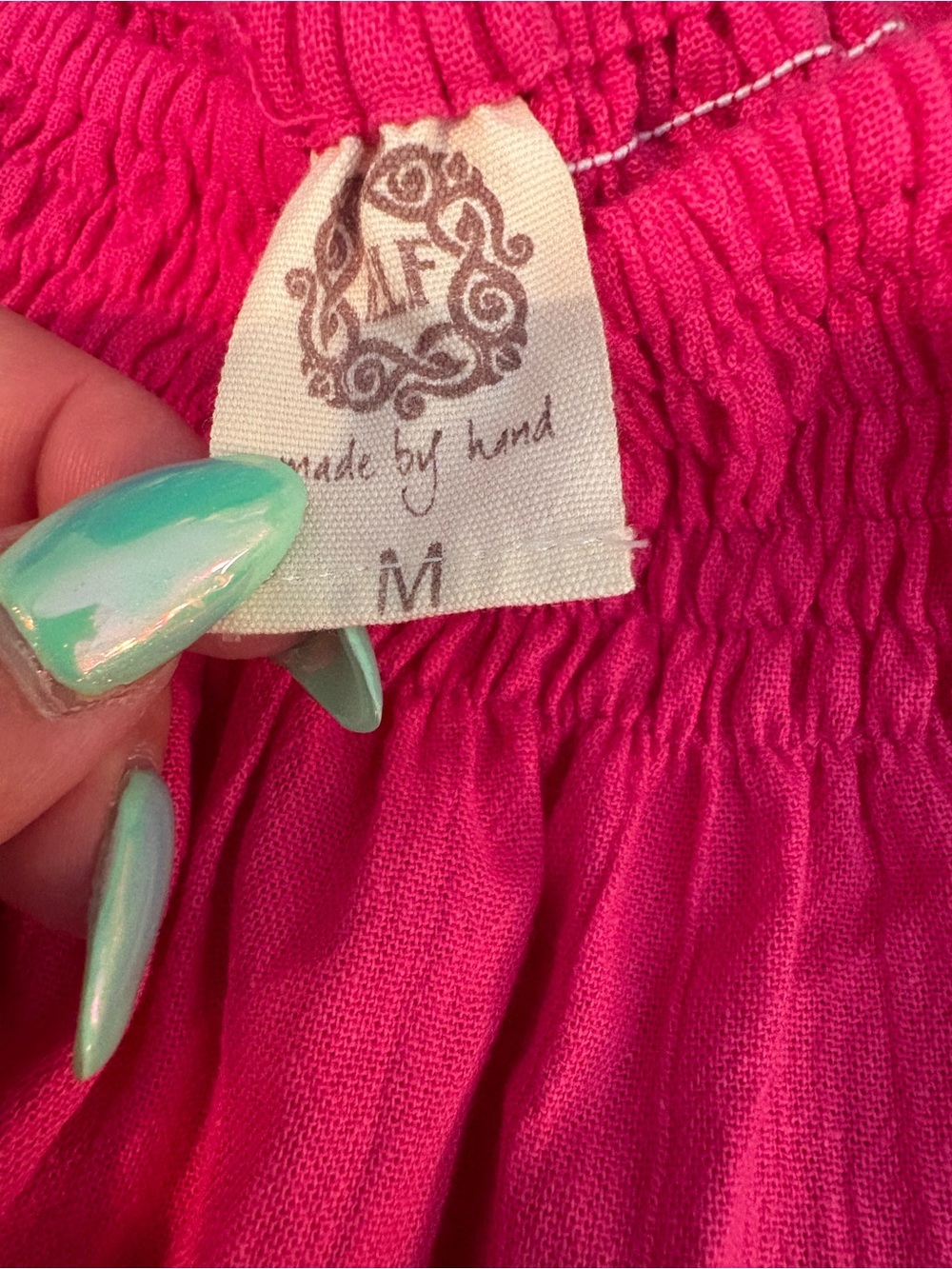 Balielf made by hand Annabelle Hot Pink Smocked Crop Top & Skirt Nwt - Picture 10 of 12